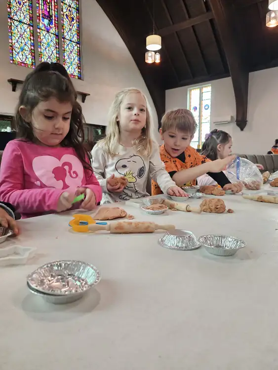 Children taking part in a classroom project