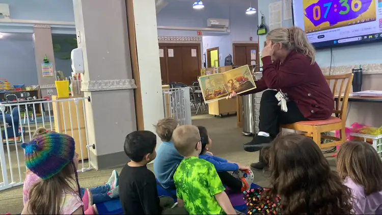 Children learning together during summer programming